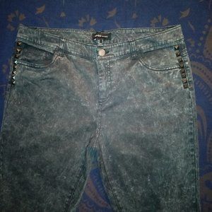 NWOT Mango Acid Wash Y2K Studded Jeans, Sz 10